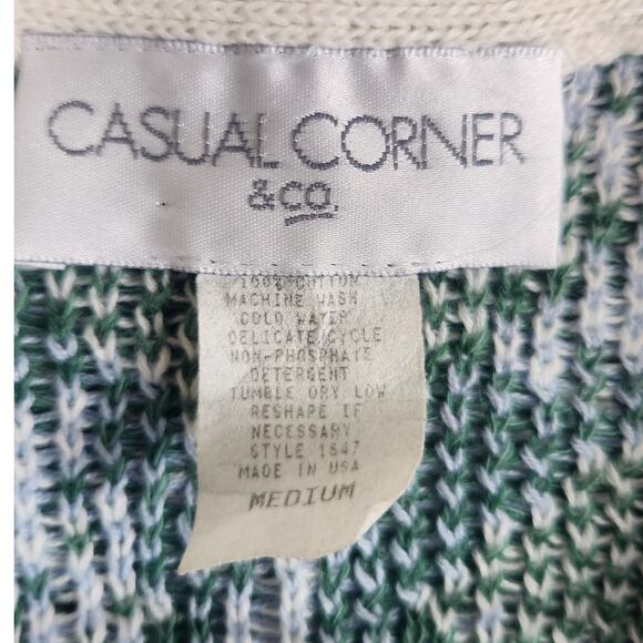 Vintage Spring Floral Bunny Knit Cardigan Sweater MEDIUM Bows Cottage Easter - Picture 6 of 9